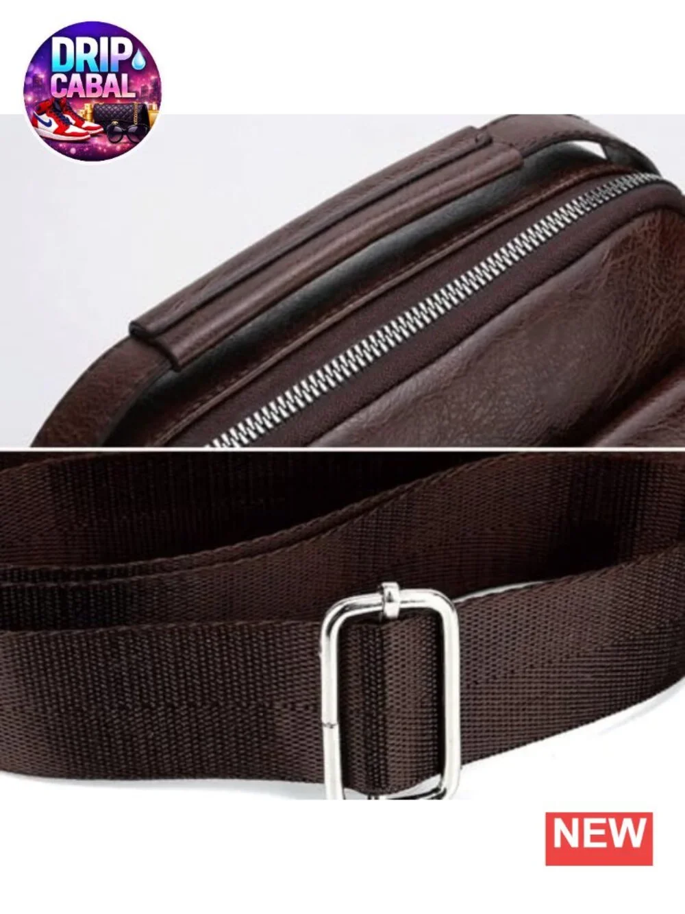 Vintage PU Leather Messenger Bag Crossbody Sling Purse with Multiple Pockets